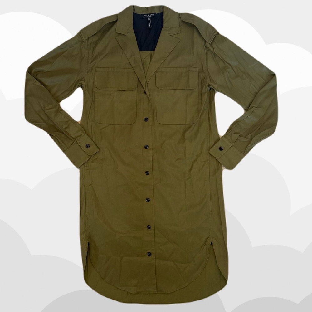 Rag & Bone - Mason Shirt Dress in Dark Olive